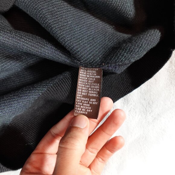 J McLaughlin Plaid Knit Crewneck Sweater Mens XL Cotton Modal Blue - Picture 4 of 8